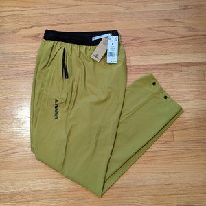 ADIDAS TERREX Liteflex Hiking Trail Pants L Water Repellent Pulse Olive New NWT